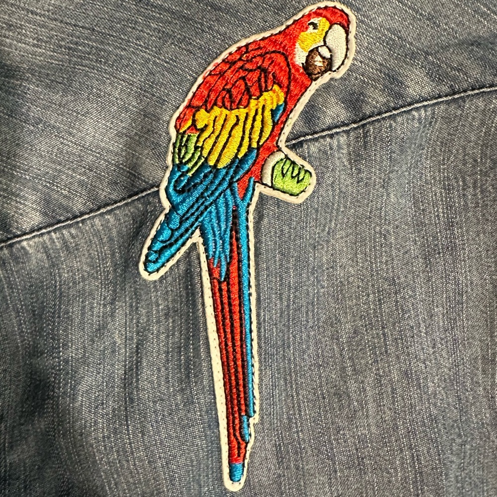 Rails Denim Patch Chambray Button Down Shirt, Xs - image 5